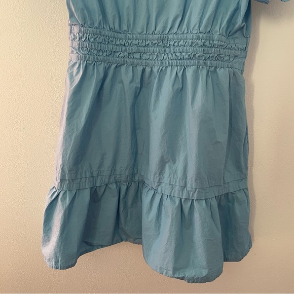 Quince 100% Organic Cotton Poplin Tiered Mini Dress blue size large - Picture 9 of 15